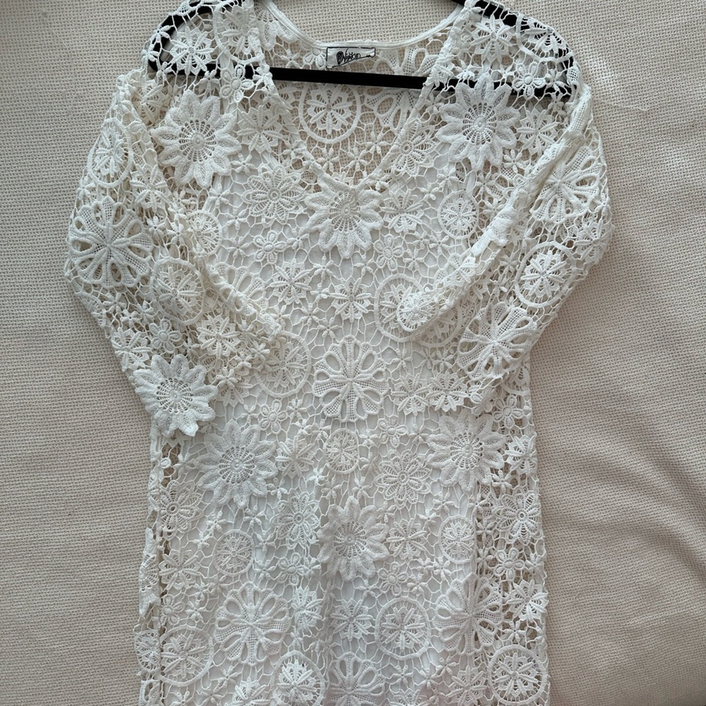Nightcap by Carisa Rene Victorian Lace Dress Ivory Crochet Dress